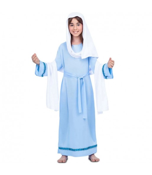 Costume da Vergine Maria blu per bambina
