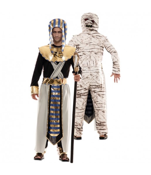 Travestimento Egiziano e da Mummia doppio adulti per una serata in maschera