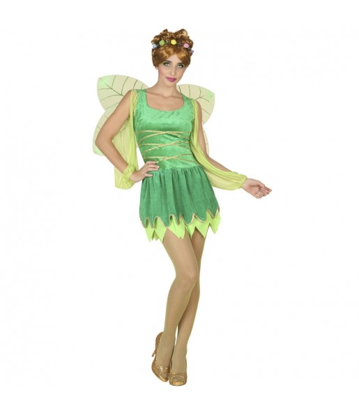 Costume da Fata verde con ali per donna
