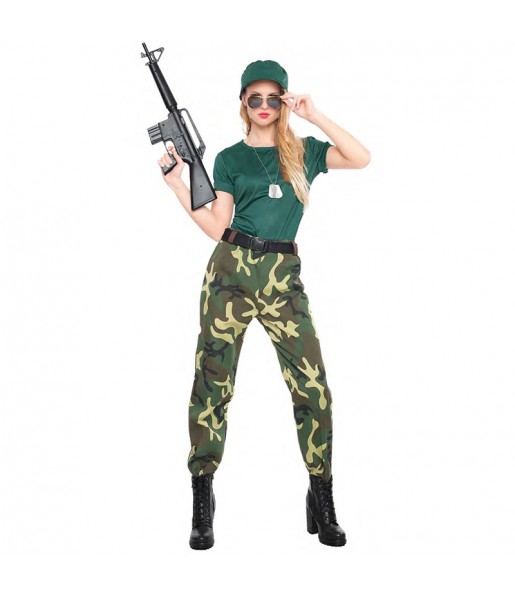 Travestimento Commando Militare donna per divertirsi e fare festa