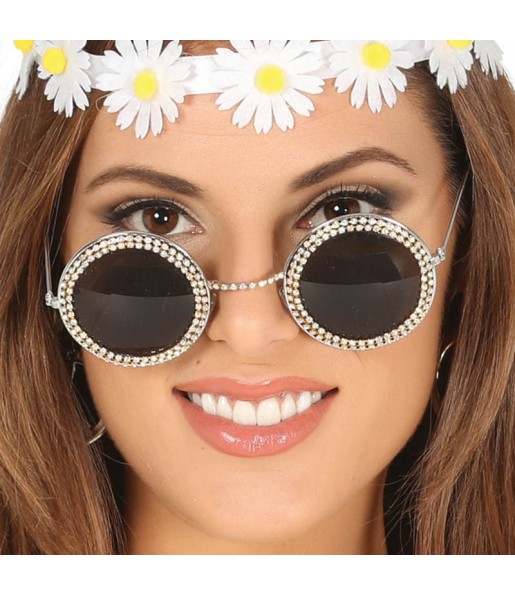 I più divertenti Occhiali Hippie con Diamanti per feste in maschera