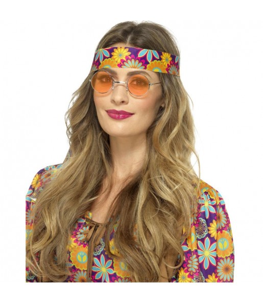 Occhiali Hippie arancioni per completare il costume