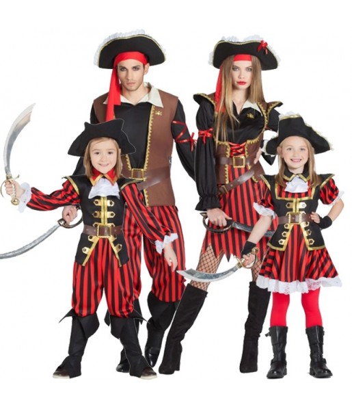 Costumi Capitani Pirata per gruppi e famiglie