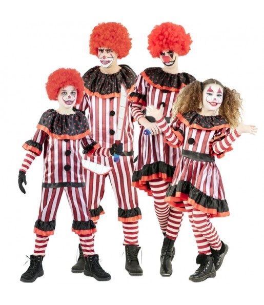 Costumi Clown crudeli per gruppi e famiglie