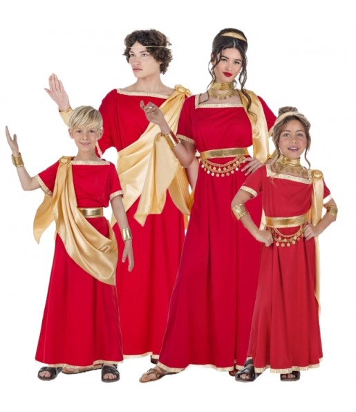 Costumi Romani in rosso e oro per gruppi e famiglie