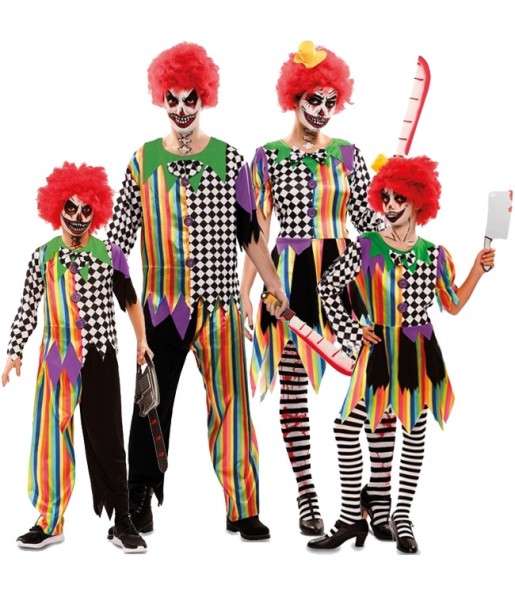 Costumi Clowns Assassini per gruppi e famiglie