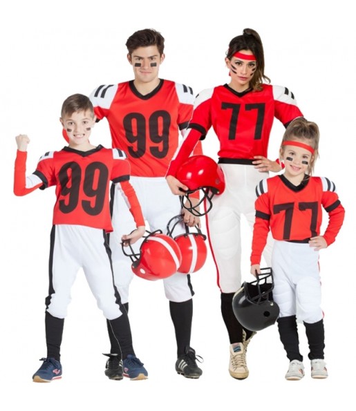 Costumi Giocatori Football Americano Rossi per gruppi e famiglie
