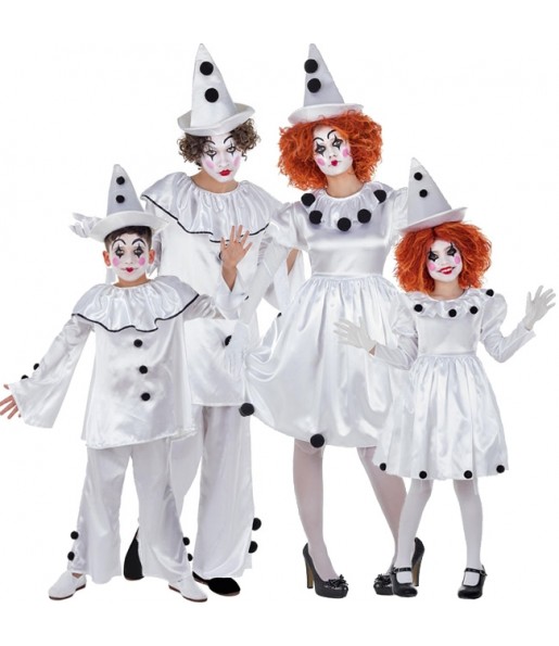 Costumi Pagliacci Pierrot per gruppi e famiglie