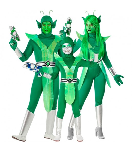 Costumi Alieni verdi per gruppi e famiglie