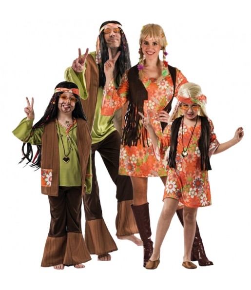 Costumi Hippies Marroni per gruppi e famiglie