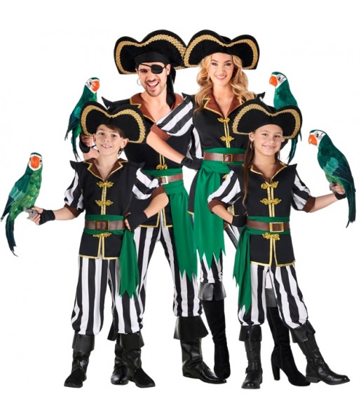 Costumi Pirati pappagallo per gruppi e famiglie