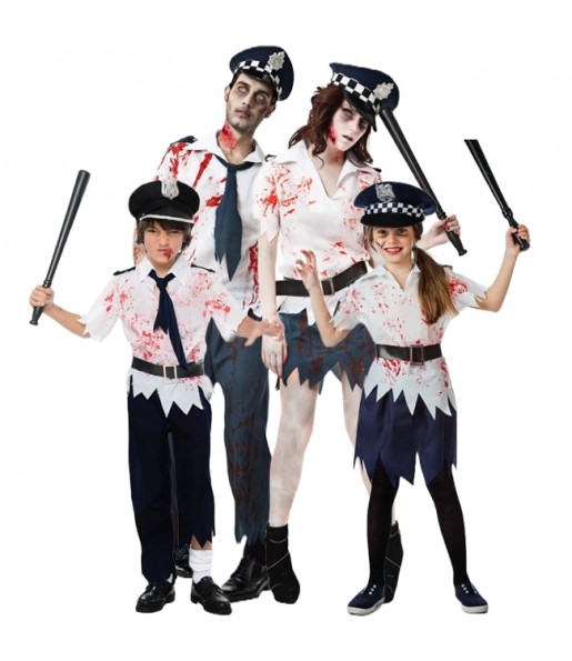 Costumi Poliziotti Zombies per gruppi e famiglie