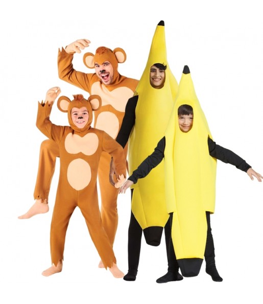 Costumi Scimmie e banane per gruppi e famiglie