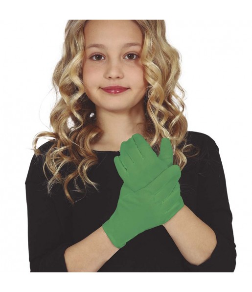 Guanti per bambini verde scuro per completare il costume