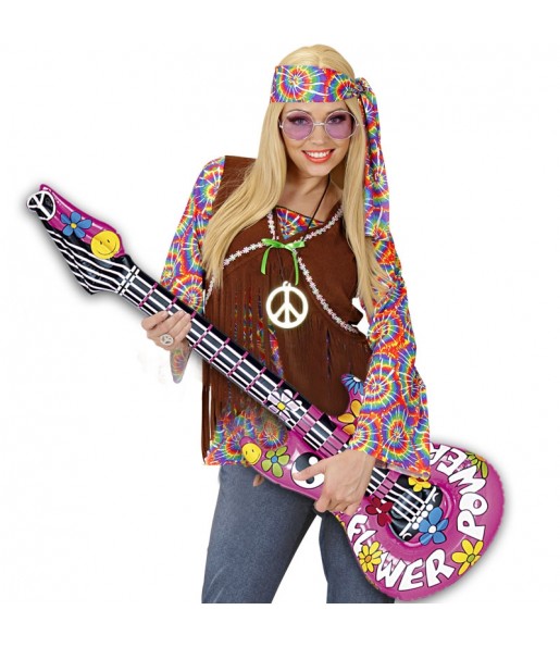 Chitarra gonfiabile Hippie per completare il costume