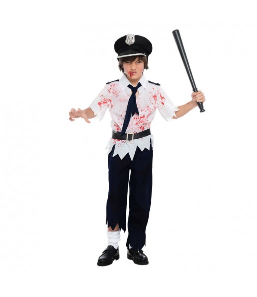 Travestimento Polizia Zombie bambini per una festa ad Halloween