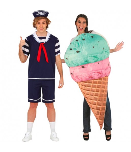 Costumi di coppia Venditore de Gelato e gelato