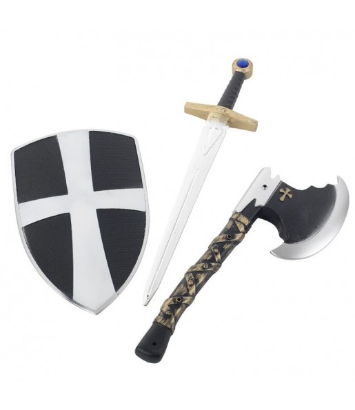 Kit di accessori per crociati medievali per completare il costume
