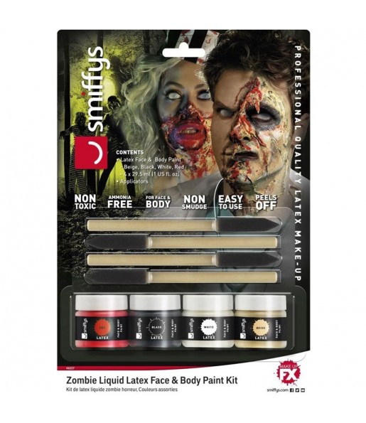 Kit di trucco realistico da zombie con lattice per completare il costume di paura