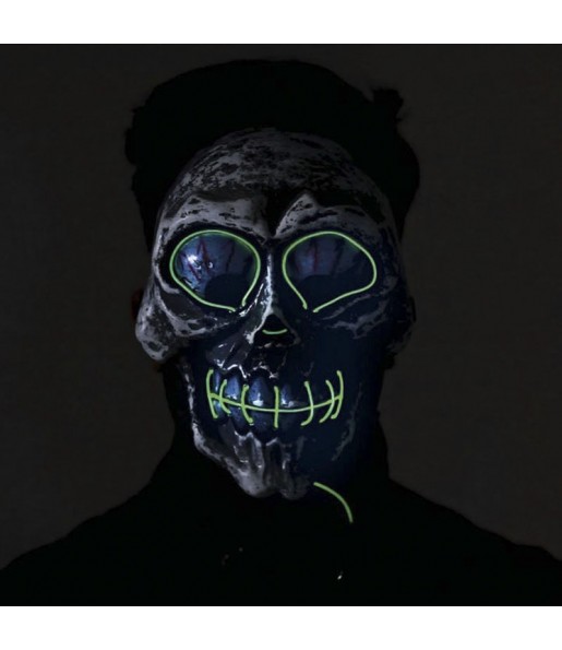 Maschera scheletro con luce per completare il costume di paura