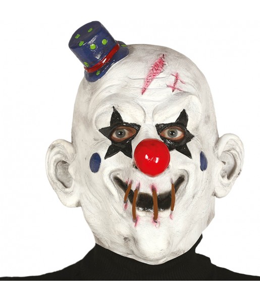 Maschera pagliaccio assassino in lattice per poter completare il tuo costume Halloween e Carnevale