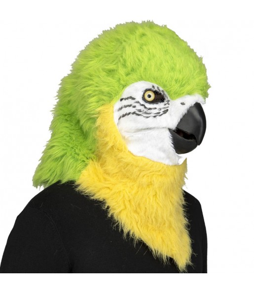 Maschera pappagallo con mascella mobile per poter completare il tuo costume Halloween e Carnevale