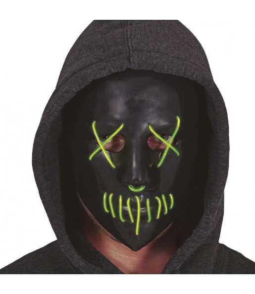 The Purge Maschera nera con luce per completare il costume di paura