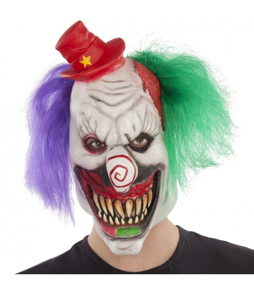 Maschera clown pazzo per poter completare il tuo costume Halloween e Carnevale