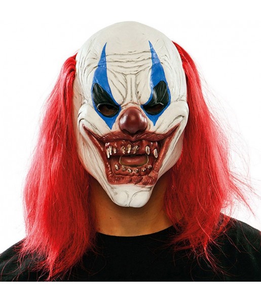 Maschera pagliaccio assetata di sangue per poter completare il tuo costume Halloween e Carnevale