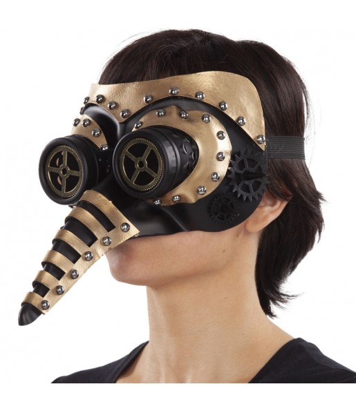 Maschera Steampunk con naso per poter completare il tuo costume Halloween e Carnevale