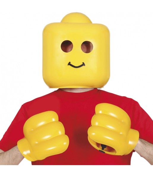 Maschera e mani Lego per completare il costume
