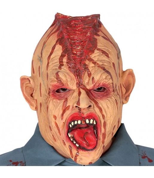 Maschera zombie a testa divisa in lattice per poter completare il tuo costume Halloween e Carnevale