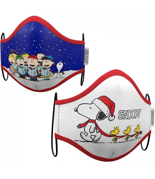 Mascherina Snoopy Natale di protezione per bambini