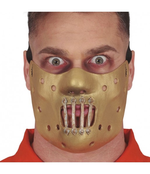 Mezza maschera in lattice Hannibal Lecter per completare il costume di paura