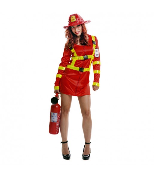 Travestimento Pompiera donna per divertirsi e fare festa