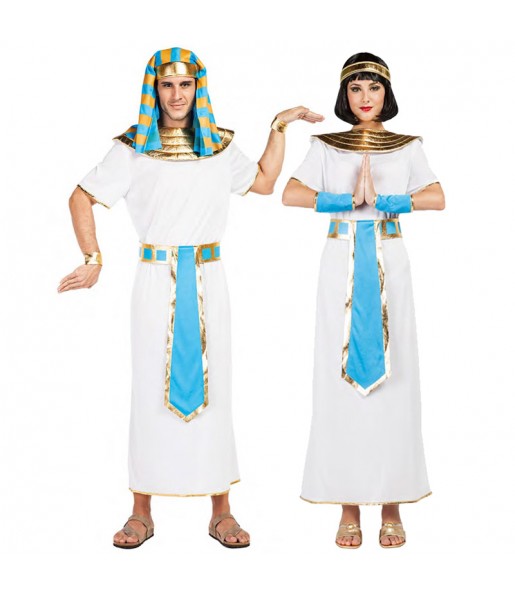 Travestimenti coppia egiziani blu divertenti per travestirti con il tuo partner