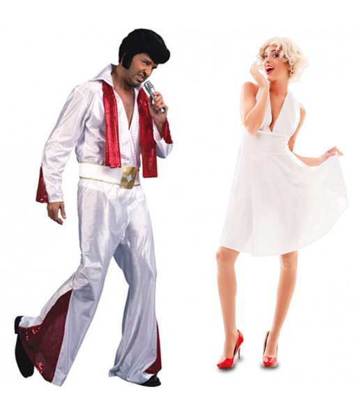 L'originale e divertente coppia di Rocker Elvis e Marilyn Monroe per travestirsi con il proprio compagno