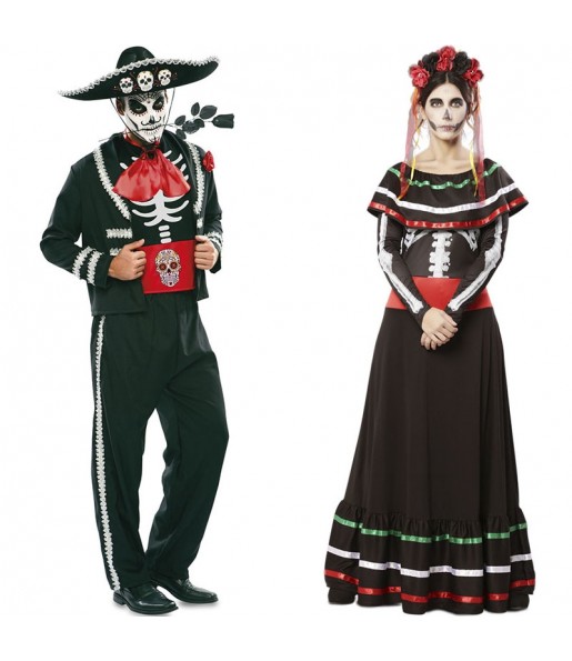 Costumi di coppia Scheletri messicani catrina