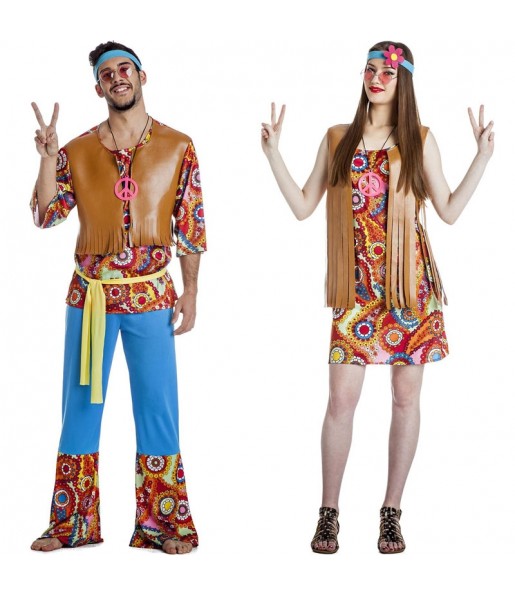 L'originale e divertente coppia di Hippies Happy per travestirsi con il proprio compagno