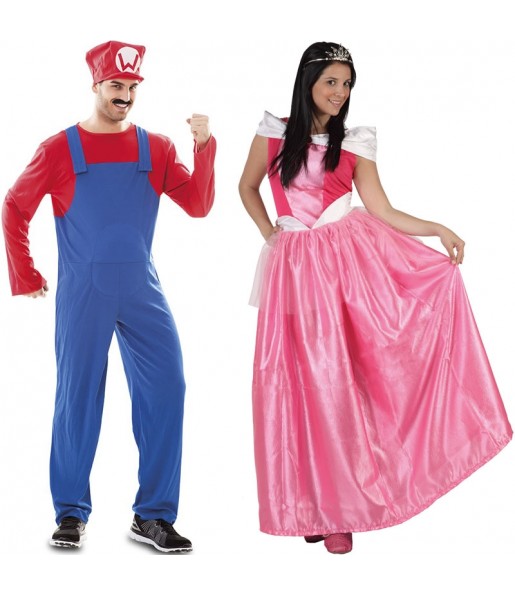 Costumi di coppia Super Mario e Principessa Peach