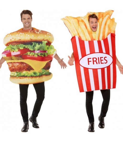 L'originale e divertente coppia di Hamburger e Patate Fritte per travestirsi con il proprio compagno