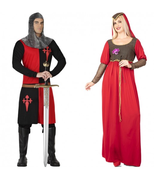 Costumi di coppia Medievali rossi