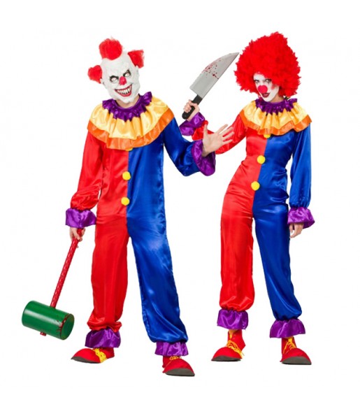Travestimenti coppia clown diabolici divertenti per travestirti con il tuo partner