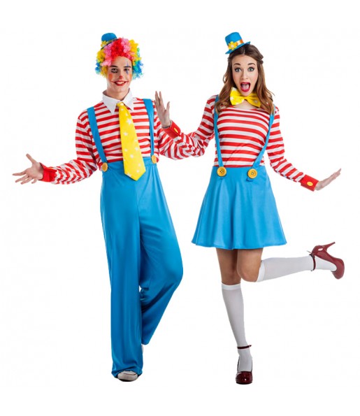 Travestimenti coppia Clown Bretelle divertenti per travestirti con il tuo partner