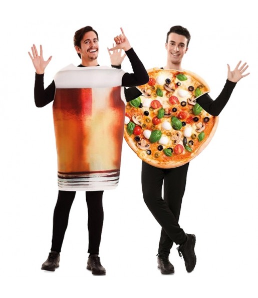 L'originale e divertente coppia di Pinta di Birra e Pizza per travestirsi con il proprio compagno