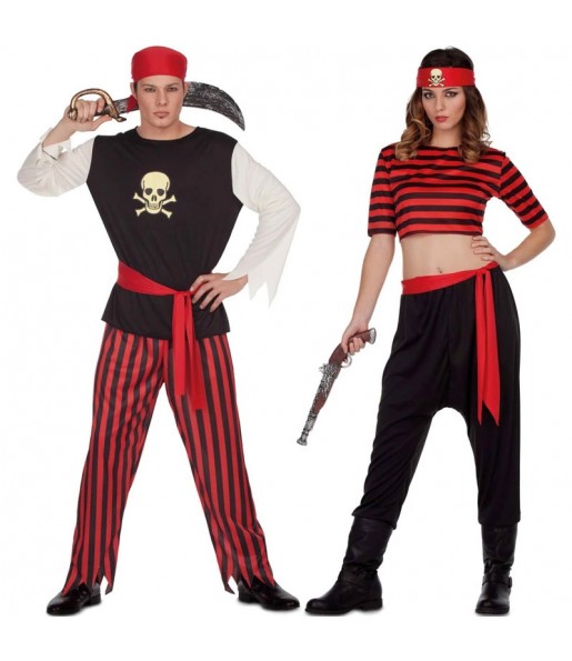 Travestimenti coppia pirati teschio divertenti per travestirti con il tuo partner