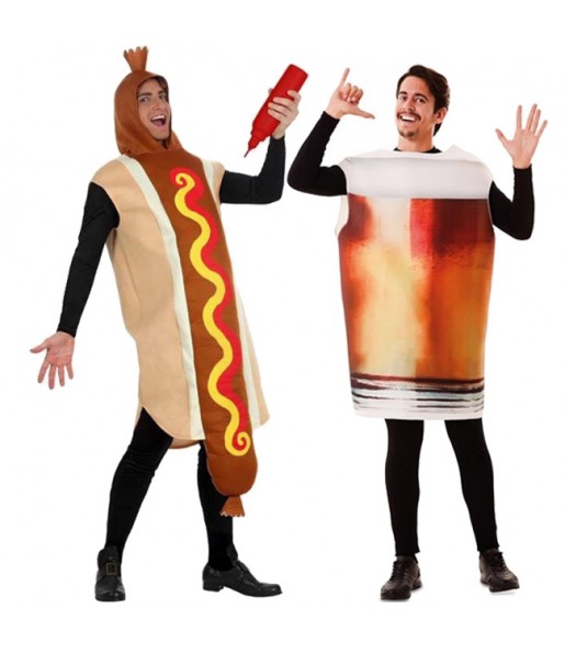 L'originale e divertente coppia di Hot Dog e Pinta di Birra per travestirsi con il proprio compagno