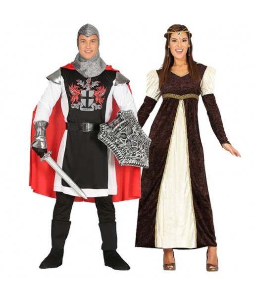 L'originale e divertente coppia di Templare medievale e Principessa corte per travestirsi con il proprio compagno