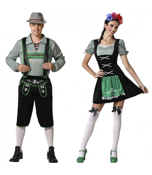 Costumi di coppia Tirolesi dell'Oktoberfest in colore nero