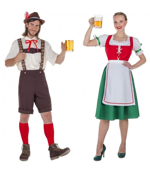 L'originale e divertente coppia di Tirolesi Oktoberfest per travestirsi con il proprio compagno